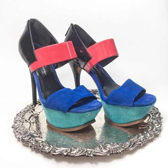 Jessica Simpson Vadio Colorblock Platforms Sz 7B - Picture 8 of 8